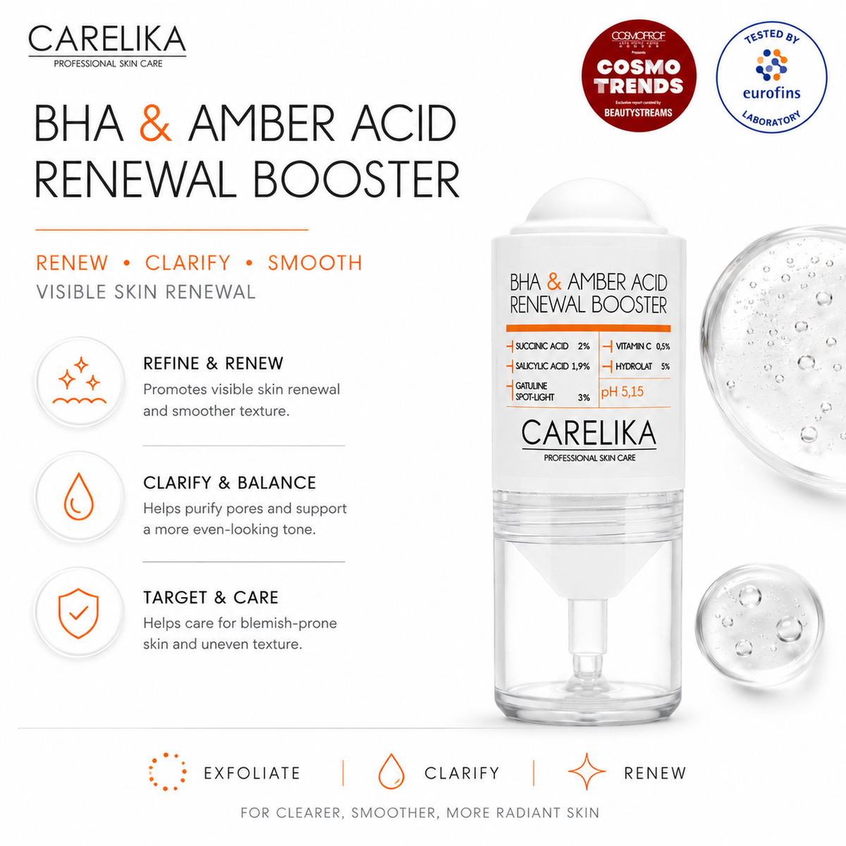 CARELIKA BHA & Amber Acid Renewal Booster – image 7