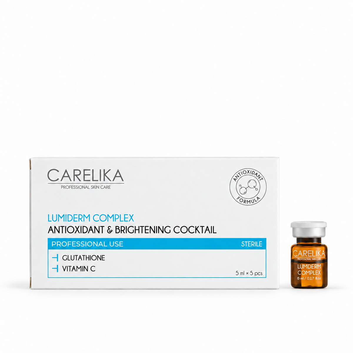 CARELIKA LUMIDERM COMPLEX Antioxidant & Brightening Cocktail Professional 5 x 5 ml – product photo
