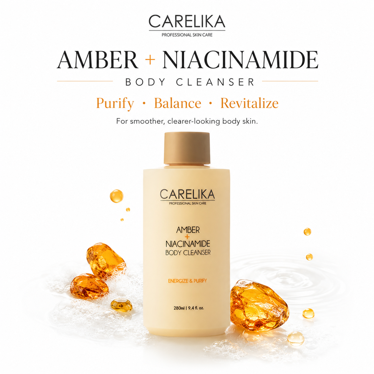 CARELIKA Amber + Niacinamide Body Cleanser 280 ml – image 12