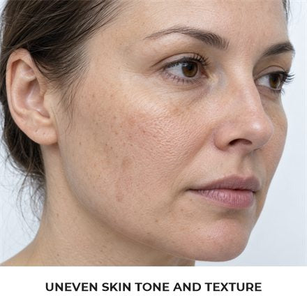 Uneven skin tone and texture