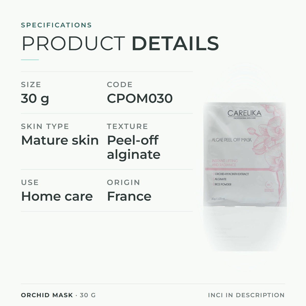 CARELIKA Orchid Mask 30 g - specifications