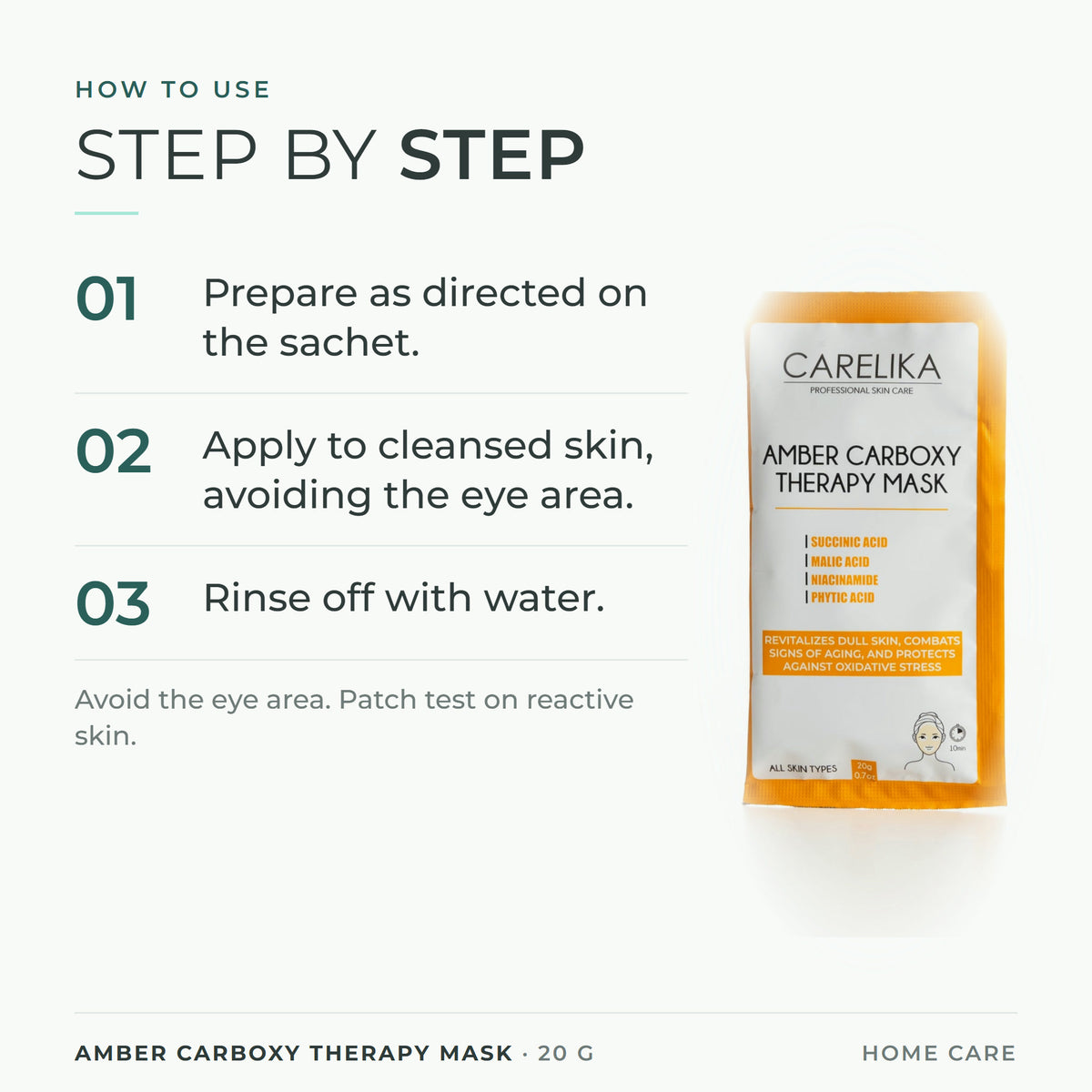 CARELIKA Amber Carboxy Therapy Mask 20 g - how to use