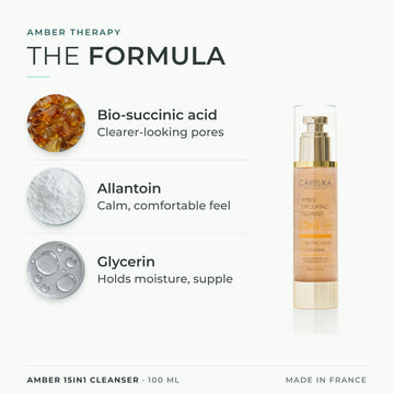 CARELIKA Amber 15in1 Cleanser 100 ml - key actives: Bio-succinic acid, Allantoin, Glycerin