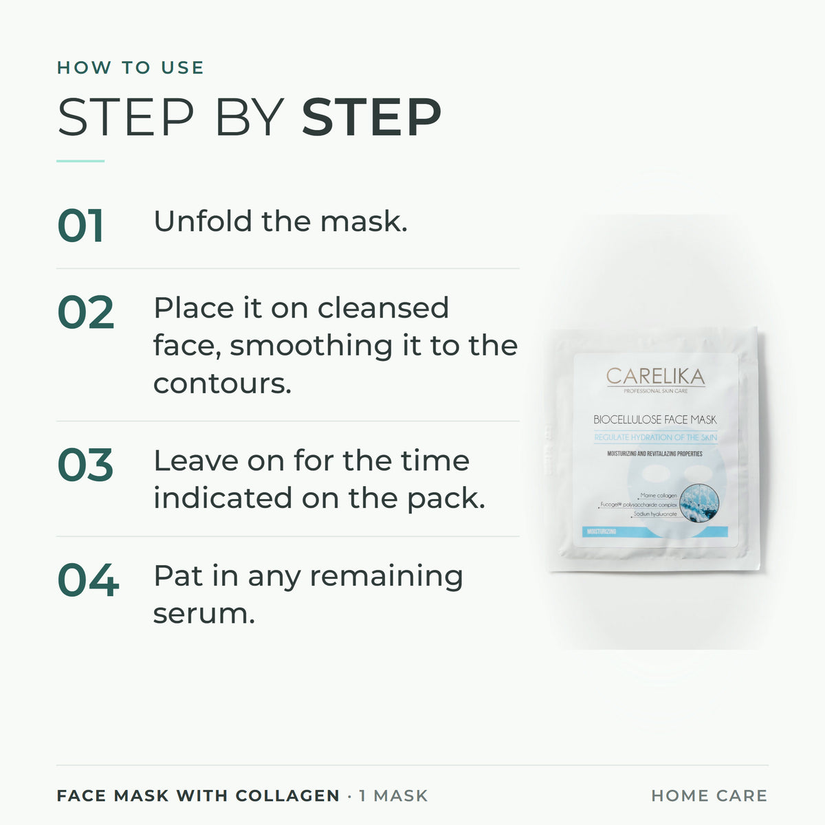 CARELIKA Face Mask with Collagen 1 mask - how to use