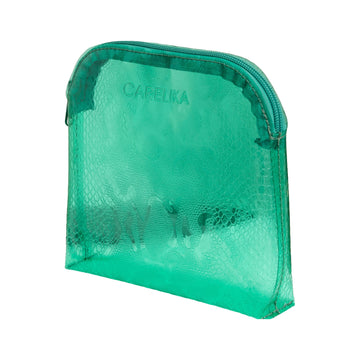 CARELIKA Green Cosmetic Bag – product photo on white background