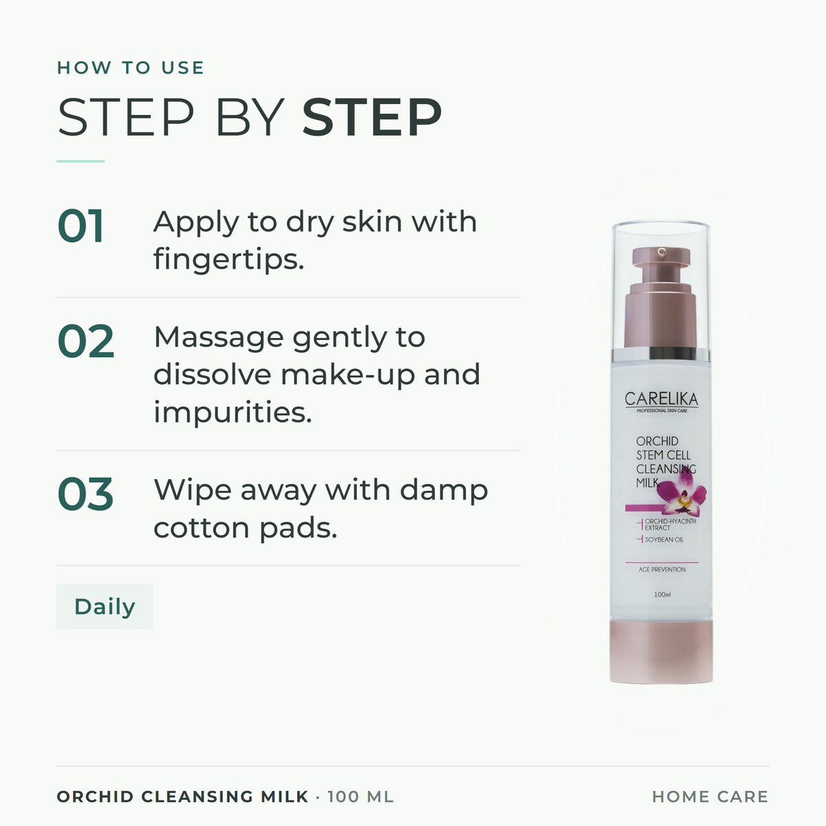 CARELIKA Orchid Cleansing Milk 100 ml - how to use