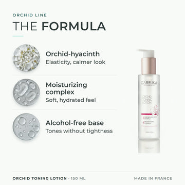 CARELIKA Orchid Toning Lotion 150 ml - key actives: Orchid-hyacinth, Moisturizing complex, Alcohol-free base