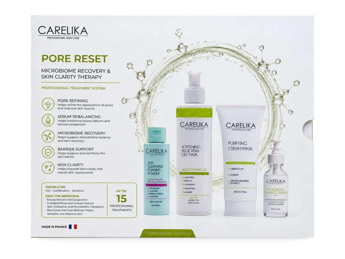 CARELIKA Pore Reset microbiome and skin clarity professional treatment kit for 15 treatments