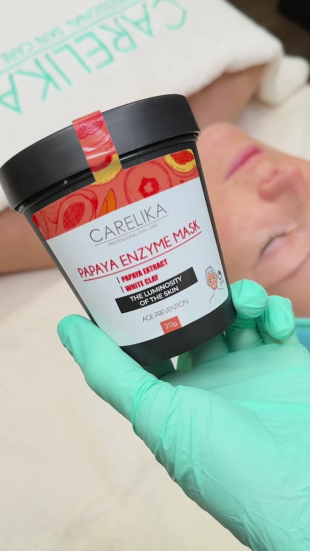CARELIKA Papaya Enzyme Mask with Kaolin and eye patches – treatment protocol (video)